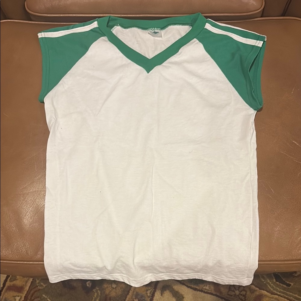 Augusta Sportswear Green and White Tee